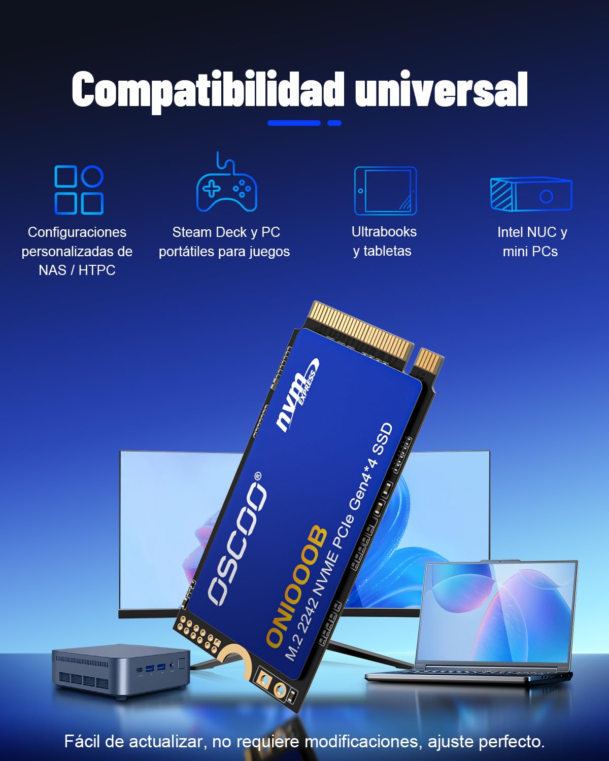 512GB NVMe SSD M.2 2242 PCIe Gen4x4 Interno Disco Duro De hasta 5200 MB/s De Lectura y 3900 MB/s De Escritura, 3D NAND,para Ultro-Book, Mini PC