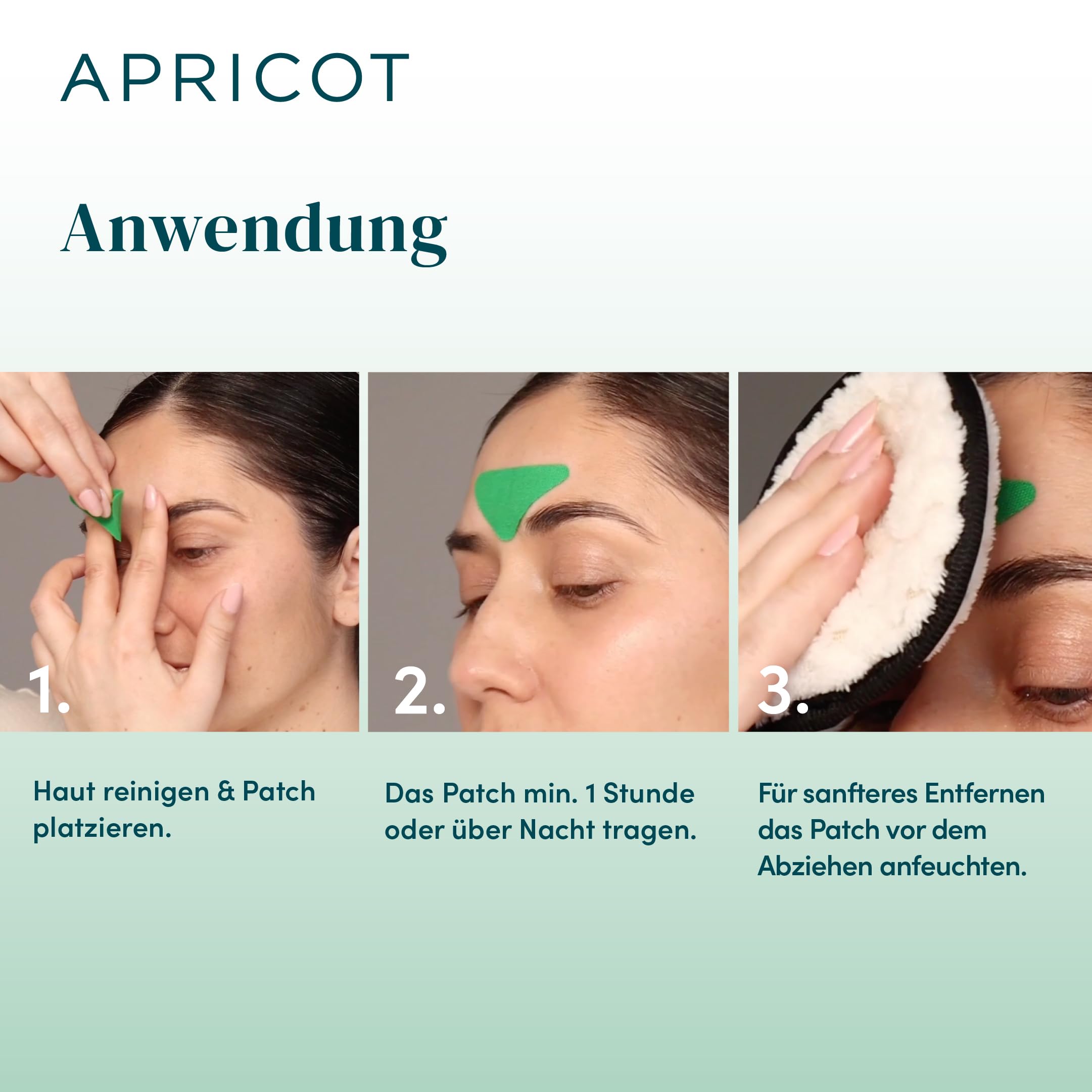 APRICOT “aloe vera“ Zornesfalten Pflaster I Facial Patches zur Minderung von Zornesfalten, mit Aloe vera I Anti Falten Pflaster 60 Stck. I Wrinkle Patches Faltenpflaster