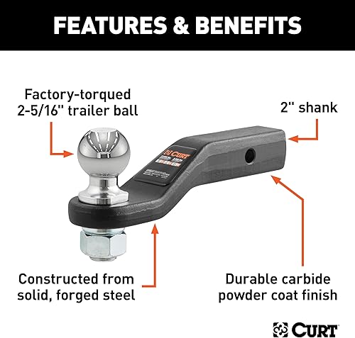 Miniatura 3 de CURT 45331, gancho forjado de bocha para remolque completo.