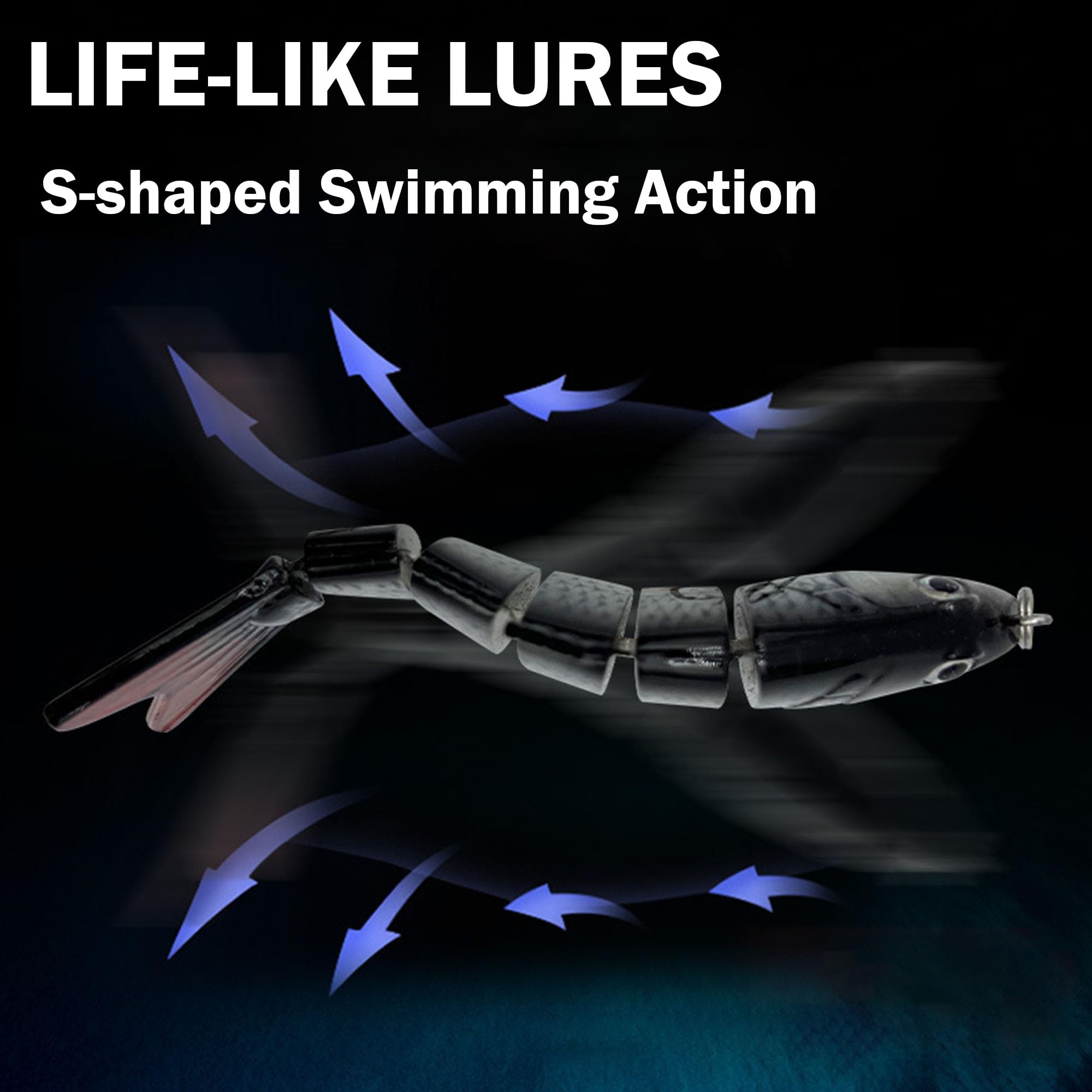 YUEMING 4 Piezas Señuelo Pesca Artificial Duro, 10 cm 13 g Wobbler Flotante Swimbait Siluros Bass Lubina Señuelo para Pesca Spinning con 2 Triángulo Ganchos 3D Ojos