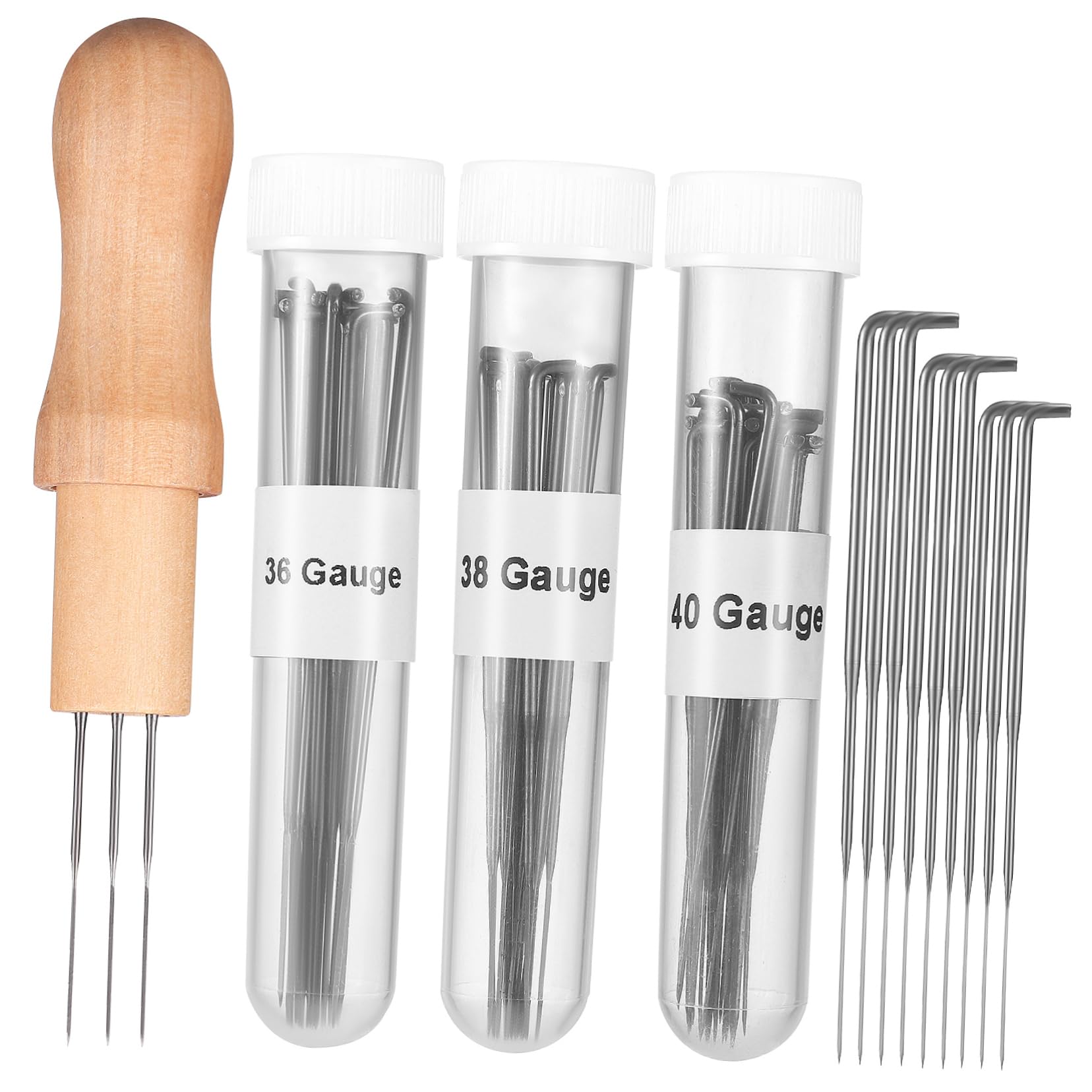 Housoutil Felting Supplies Kit 1 Punch Needle Wood Handle Long-Lasting Felting Needles for DIY Craft Projects