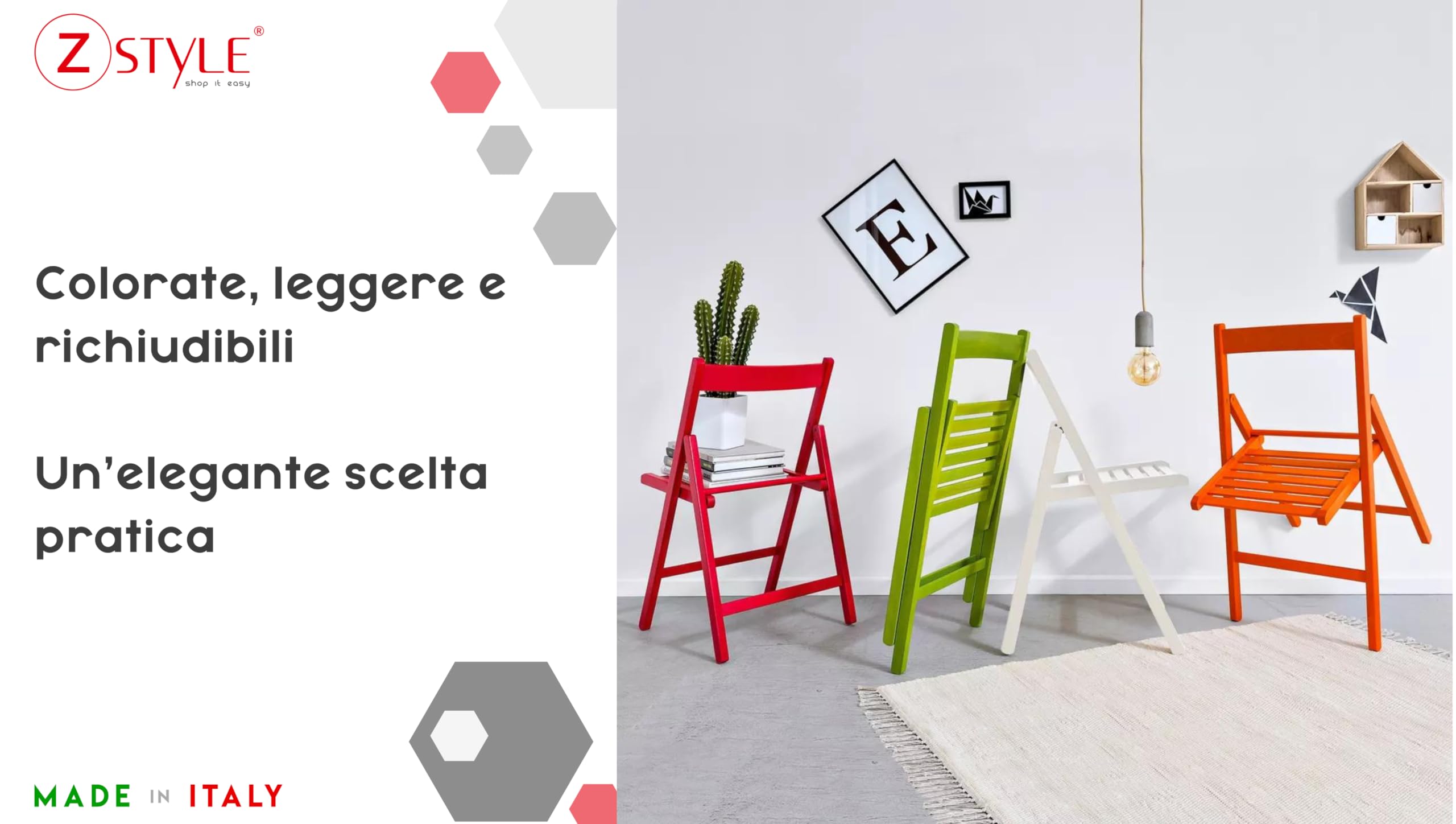 ZStyle Sedia Pieghevole Legno Colorata Salvaspazio Da Giardino Terrazzo Richiudibile Balcone Bar Ristorante Leggera Campeggio Sala Da Pranzo Cucina Legno Massello Di Faggio (4, Giallo)