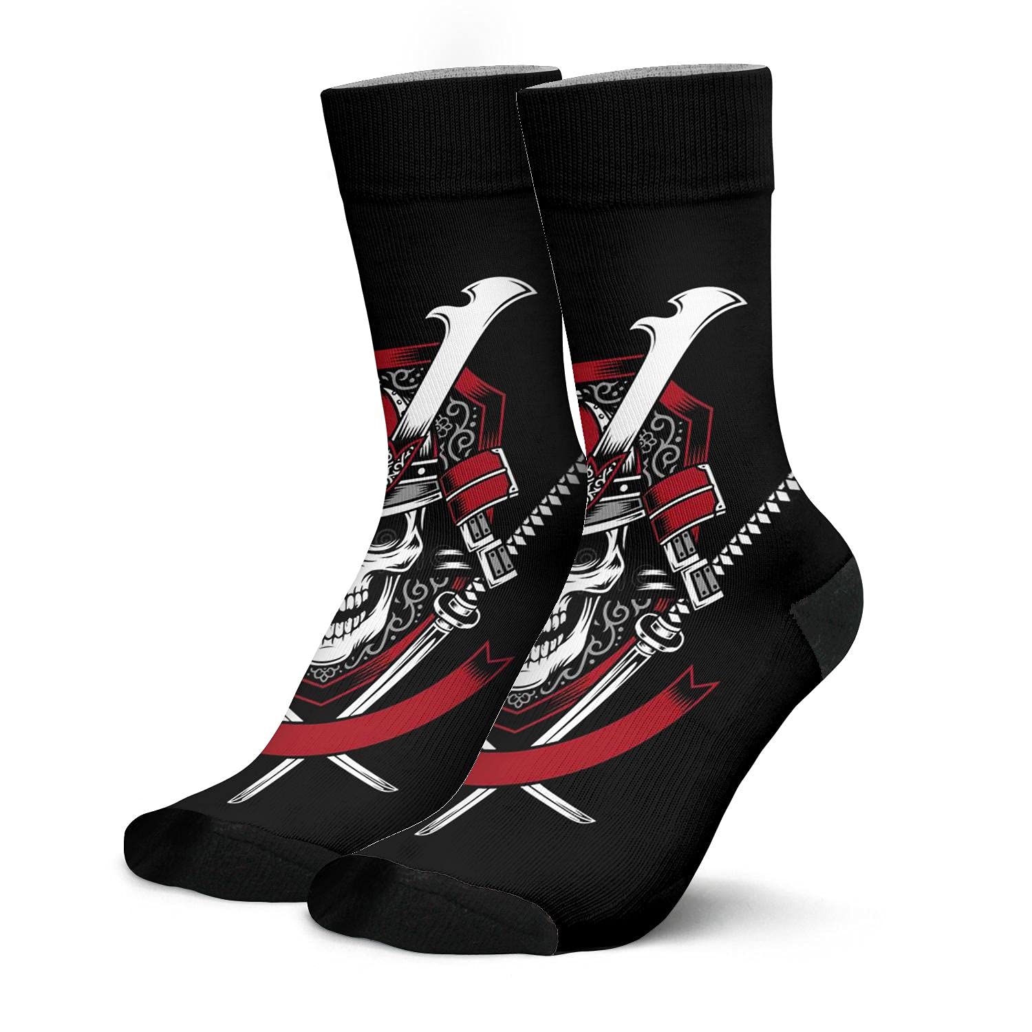Crew Socks High Ankle Sports Socks Samurai Skull Comfort Socks Cute Novel Funny for Men?Women Gift