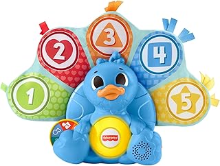 Fisher-Price Linkimals Learning Toy for Babies and Toddlers with Interactive Lights & Music, Counting & Colors Peacock UK English Version