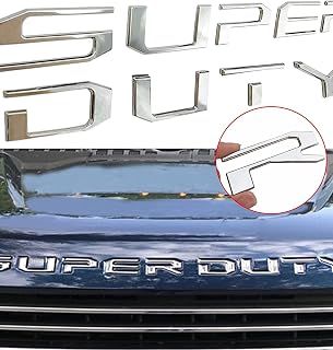 Genetics Hood Insert Letters Compatible for Supe Duty 2017-2021 - 3M Adhesive & 3D Raised Front Hood Letters - Chrome Silver