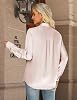 Blusas de satén para mujer, manga larga, cuello en V, elegantes y casuales 7