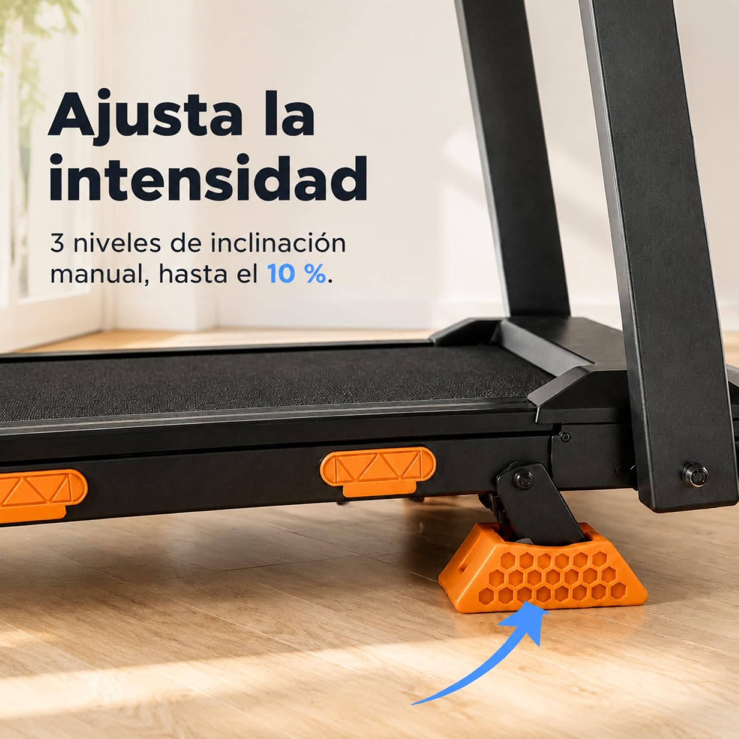 Cinta de Correr 10% Inclinación, 1-12 km/h, 3.0 CV, Carga 156 kg