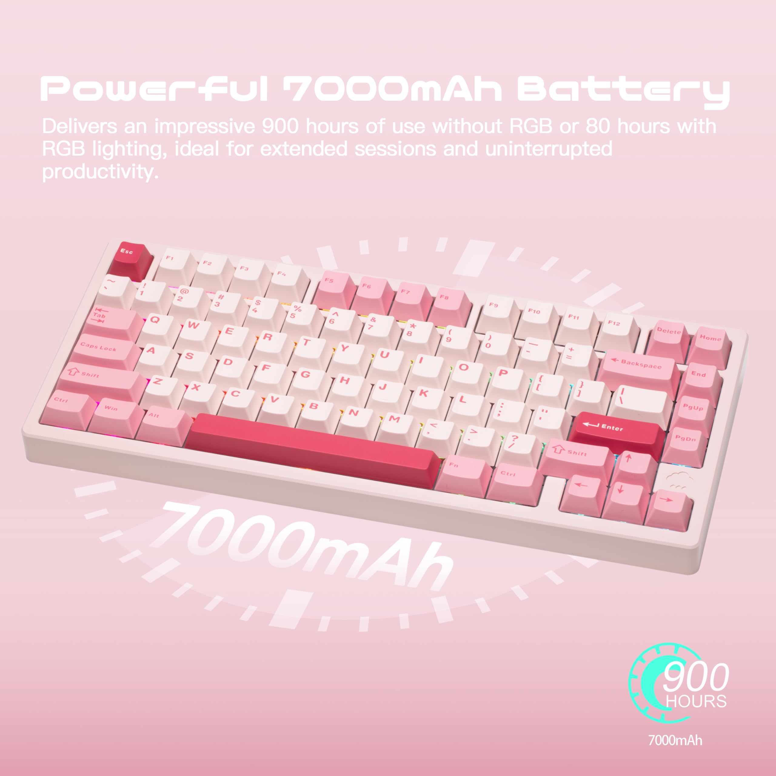 CutiePcs WOBKEY Rainy 75 Aluminum Cocoa Switch Mechanical Keyboard