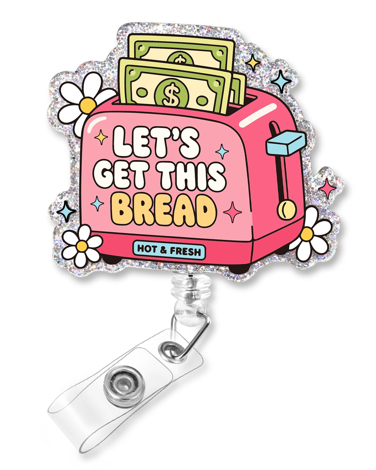Plifal Funny Pink Money Toaster Nurse Badge Reel