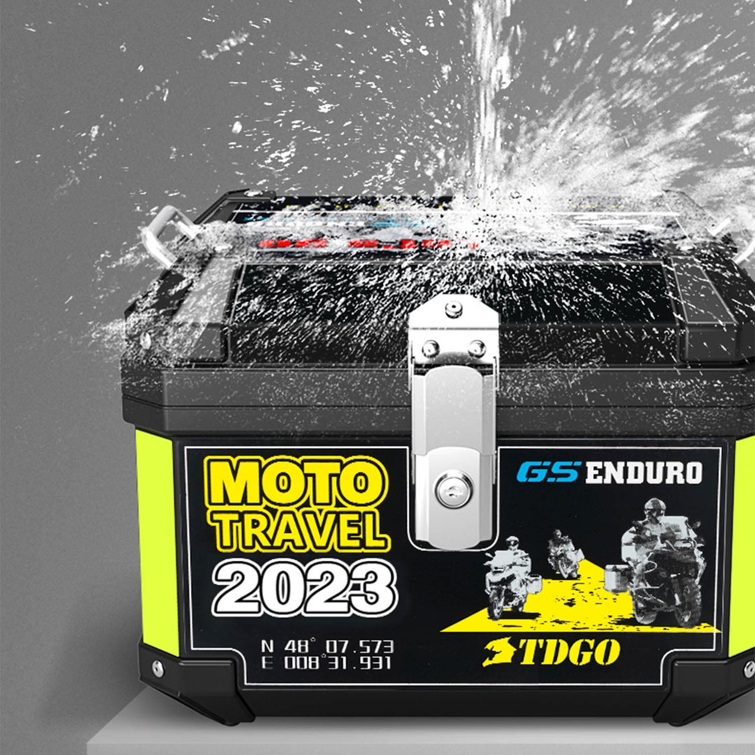 Motorrad Topcase 45L Alu - Universal Koffer Wasserdicht Mit Schloss | Helm Transport Motorradkoffer