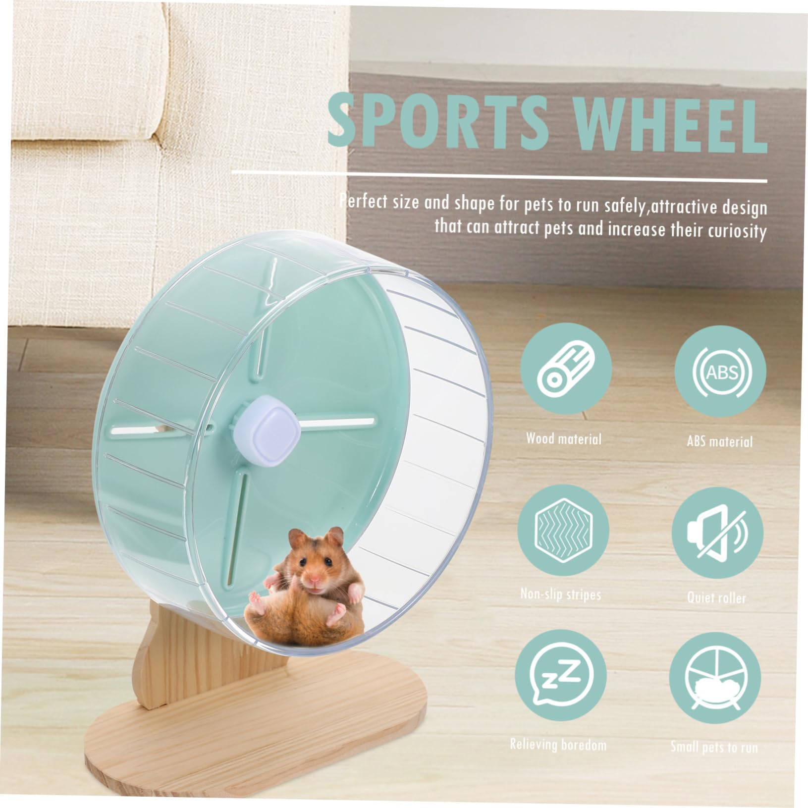 BESPORTBLE Roue Dexercice Silencieuse pour Petits Animaux 20 Cm Accessoire pour Cage À Furet Doré