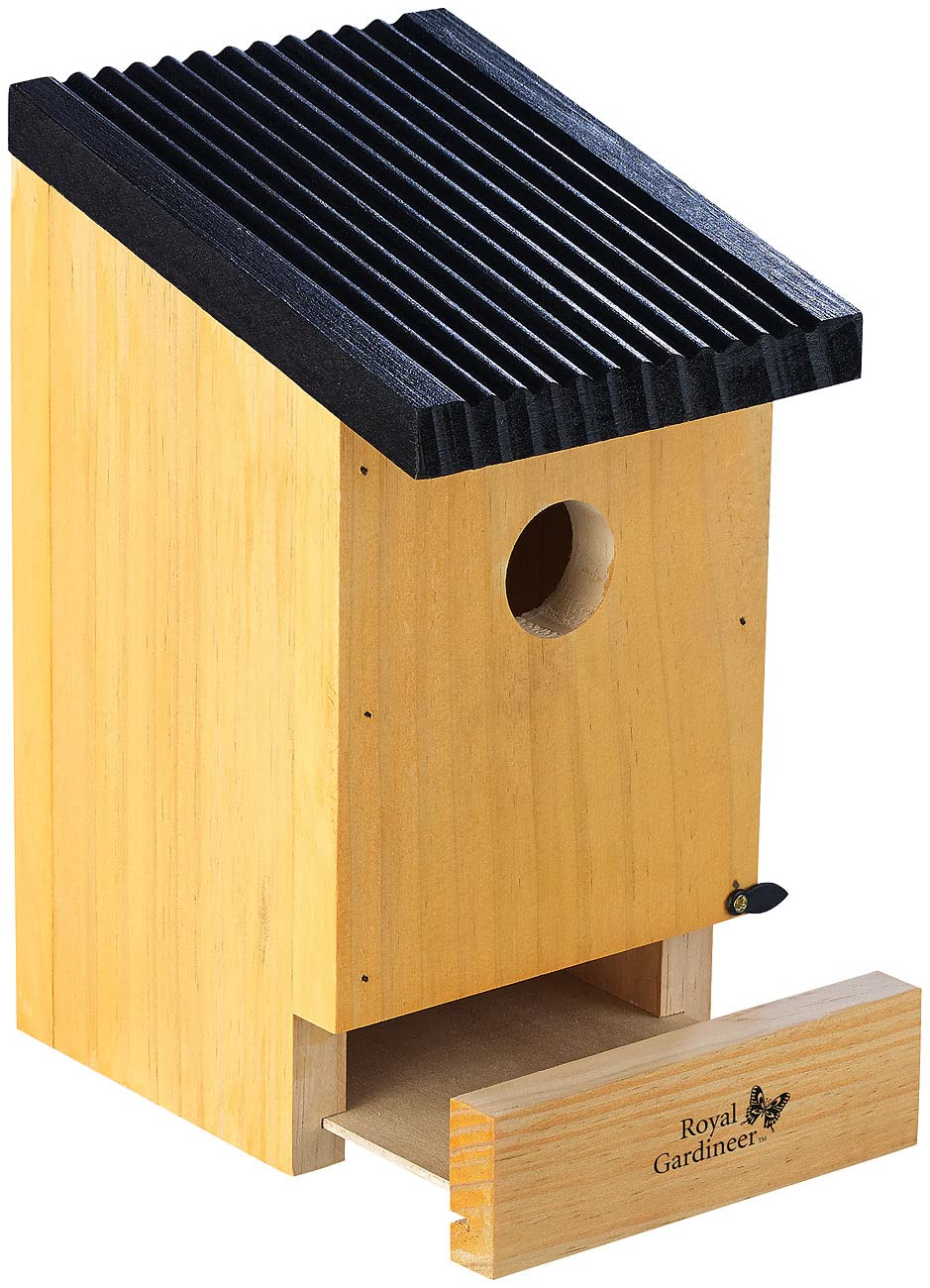 Royal Gardineer Vogelhaus Holz: 8er-Set Tannenholz-Nistkästen für Wildvögel, 22x14x12 cm, vormontiert (Nistkasten aus Holz, Vogel-Häuser)