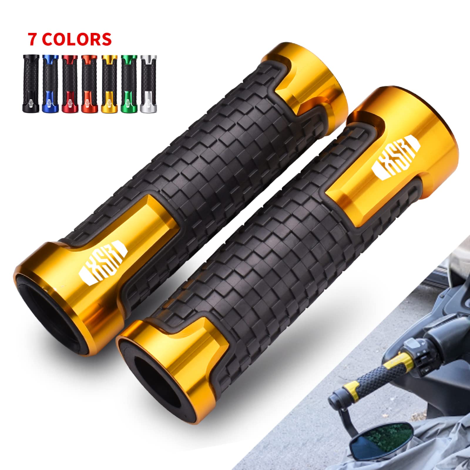 Poignées De Guidon Moto Alliage Aluminium 22mm - Antidérapant Pour Yamaha XSR 700/900