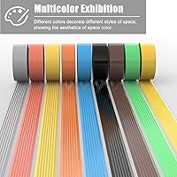 Vista 6 de MPOWRX Non Slip Threshold Transition Strip Wood to Tile, Self-Adhesive Carpet Edge Cover Strip, Flat Floor Gap Connecting Strips for