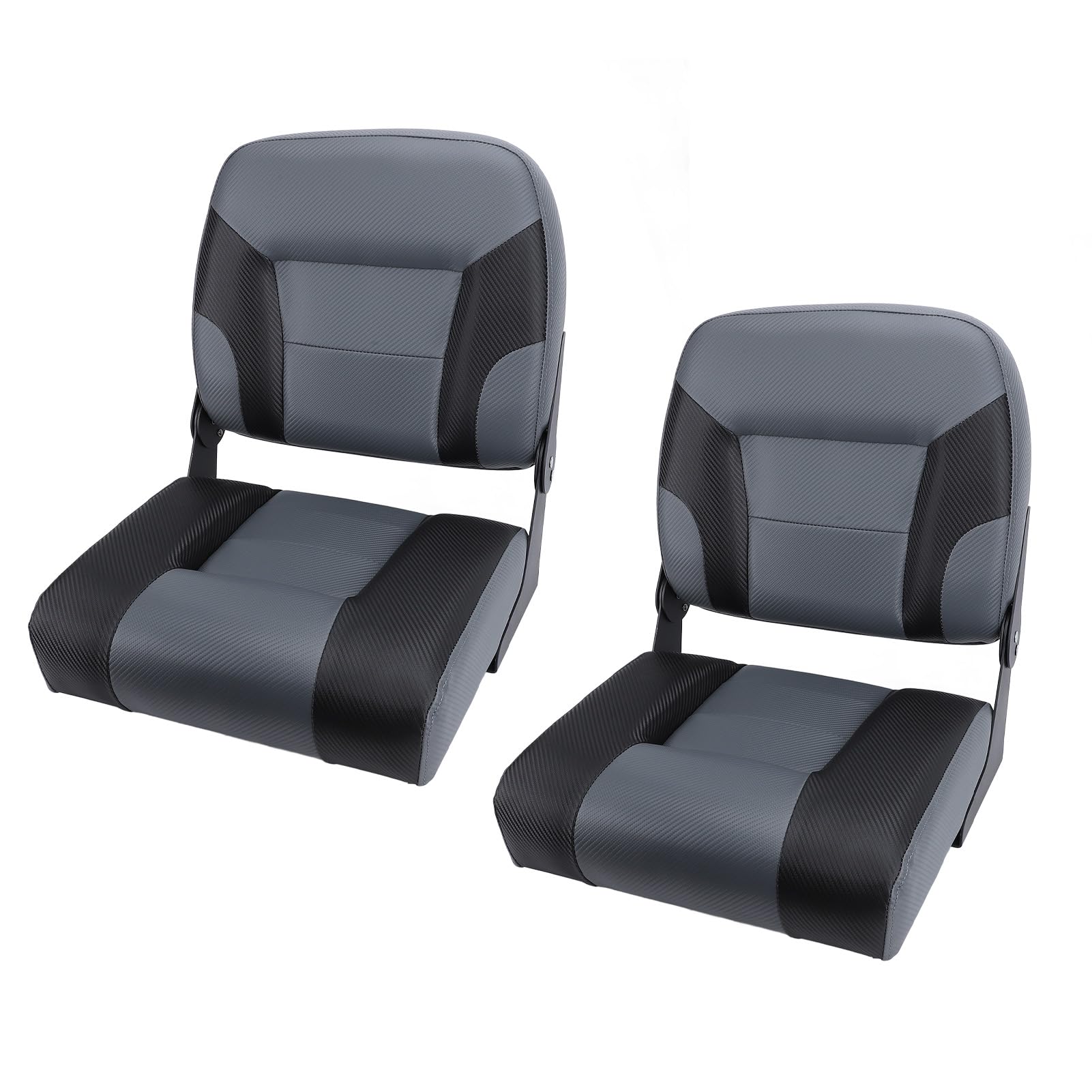 Sedili Capitano per Barca Ripiegabili Resistenti All'Acqua da 2 Pezzi con Memory Foam per Barca da Pesca con Pontone per Yacht, Pelle in PVC Antigraffio, 8 Viti di Fissaggio