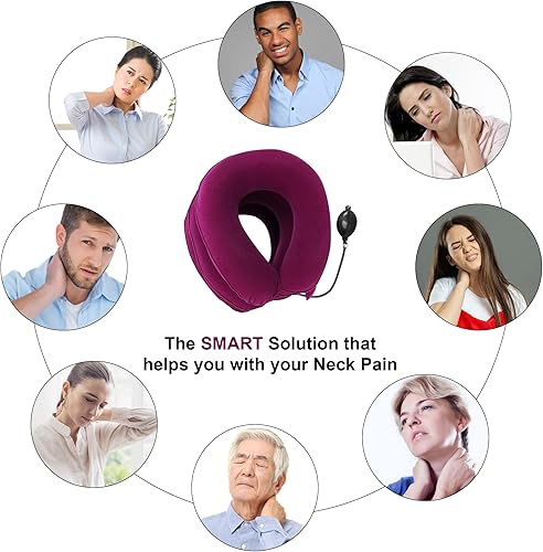 Miniatura 17 de Dispositivo de tracción cervical del cuello del ensanchador inflable del cuello, fácil de usar para el alivio del dolor crónico del cuello