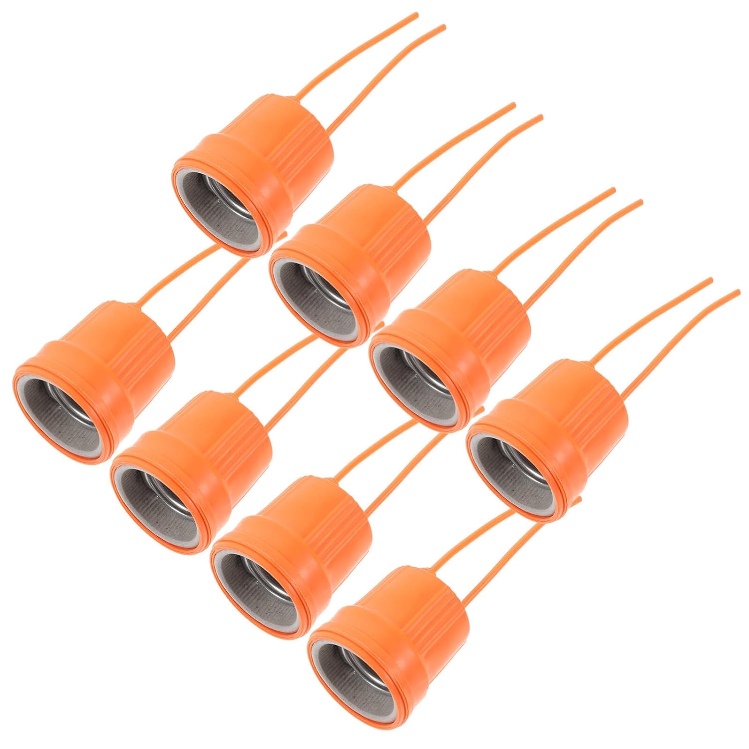 8pcs Ceramic Lamp Socket Light Holder with Screw Base High-Temperature Resistant PVC Material Suitable for Ceiling Lights and Chandeliers Safe and Replacement Bulb Socket