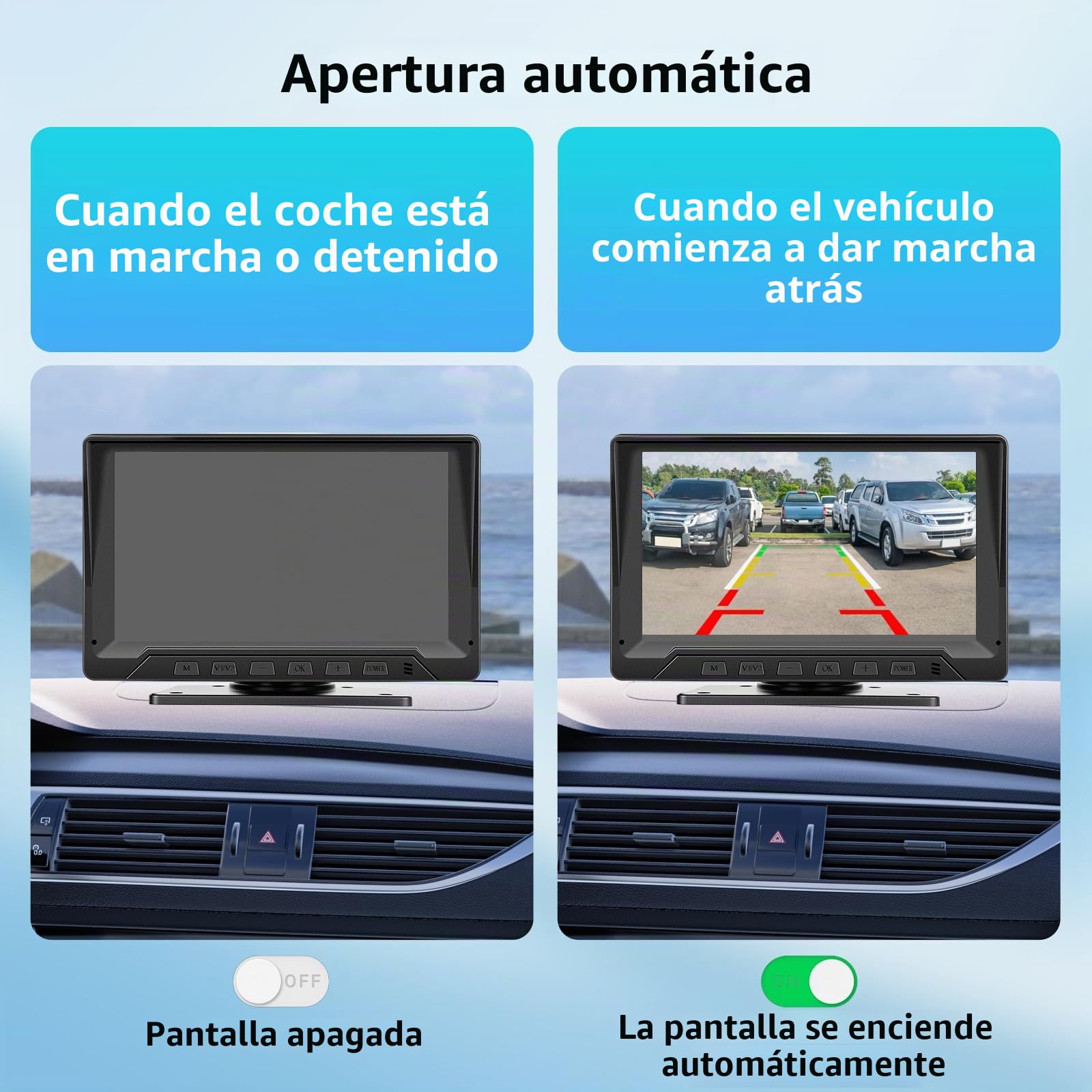 Juego de Cámara de Reversa para Coche de 7 Pulgadas con Radar, Sistema de Cámara Trasera de 1080P a Prueba de Agua con Amplio Ángulo y Líneas Guía de Estacionamiento para Coches, Furgonetas, Camiones