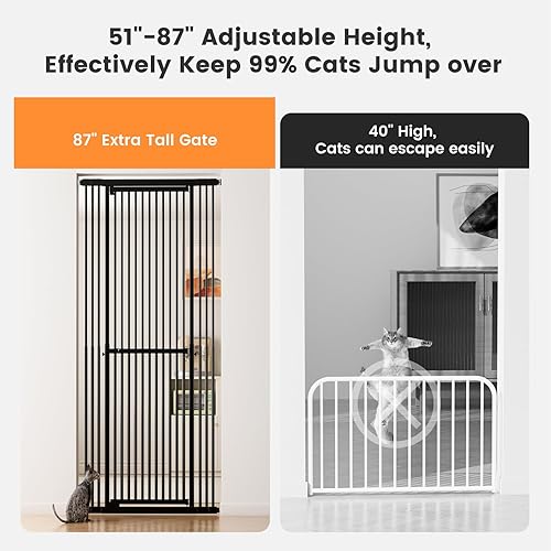 Miniatura 4 de Gardner Pet Puerta para gatos extra alta (negro, 51-87 pulgadas de alto)