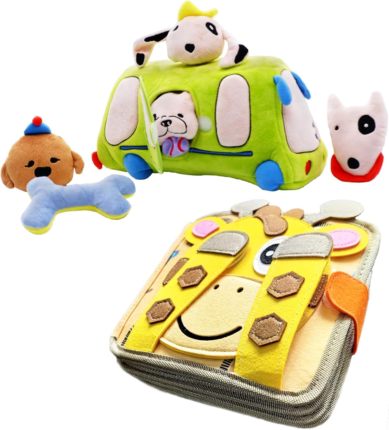 Montessori Felt Busy Book + Sensory Baby Toys Set, Good Ideal Gifts for Boys & Girls