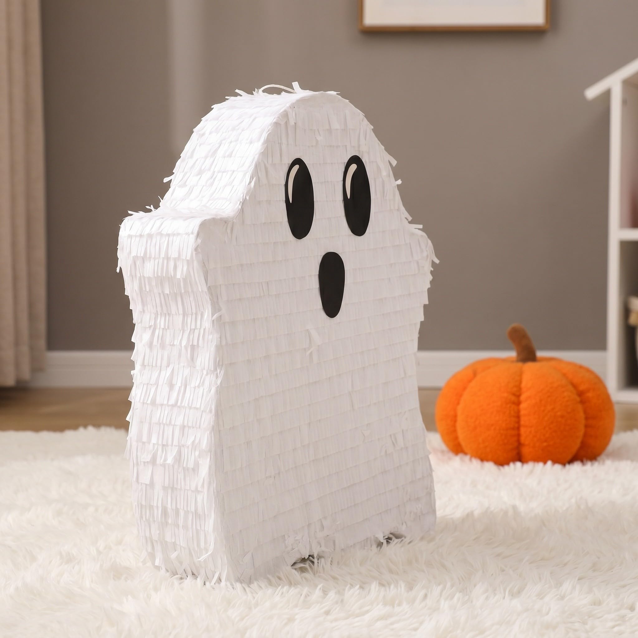 FOMIYES 1 Set de Piñata Fantasma de Halloween Rellena - Divertido Juego de Fiesta Piñata Decoración Colgante - Artículos para Fiesta de Halloween - Rompe con Palo y Venda para los Ojos