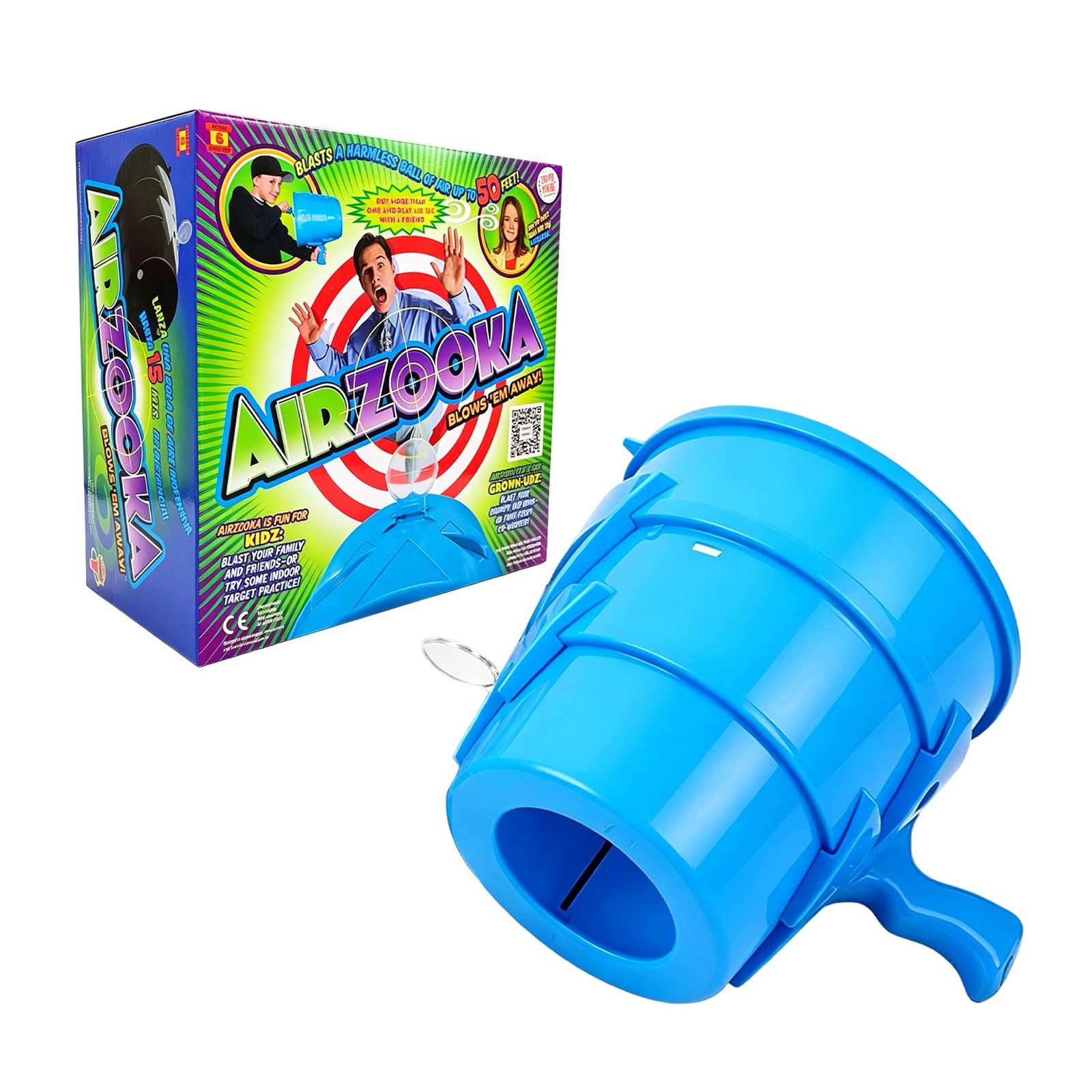 Air Elastic Launcher Prank Toy Cannon Gift Box，Blue