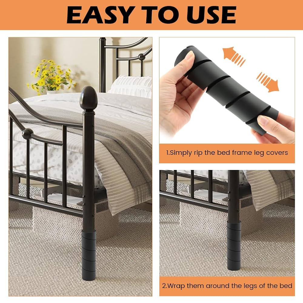 8-Pack Bed Frame Toe Protectors Soft Rubber Corner Guards For