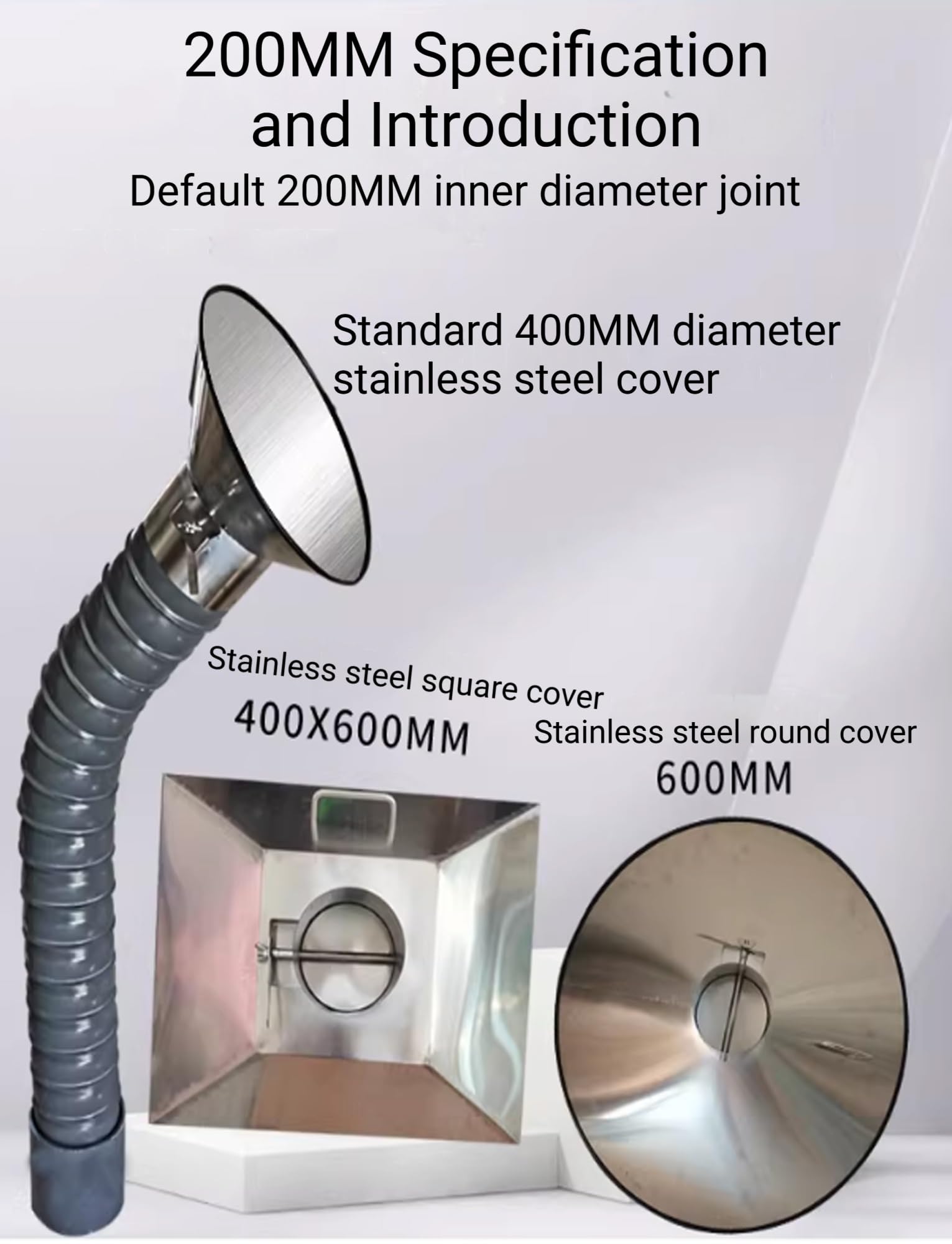 Manguera articulada para extractor de aire, brazo colector de conducto flexible con capucha, de 3 a 10 pies de largo para eliminación de humo de laboratorio