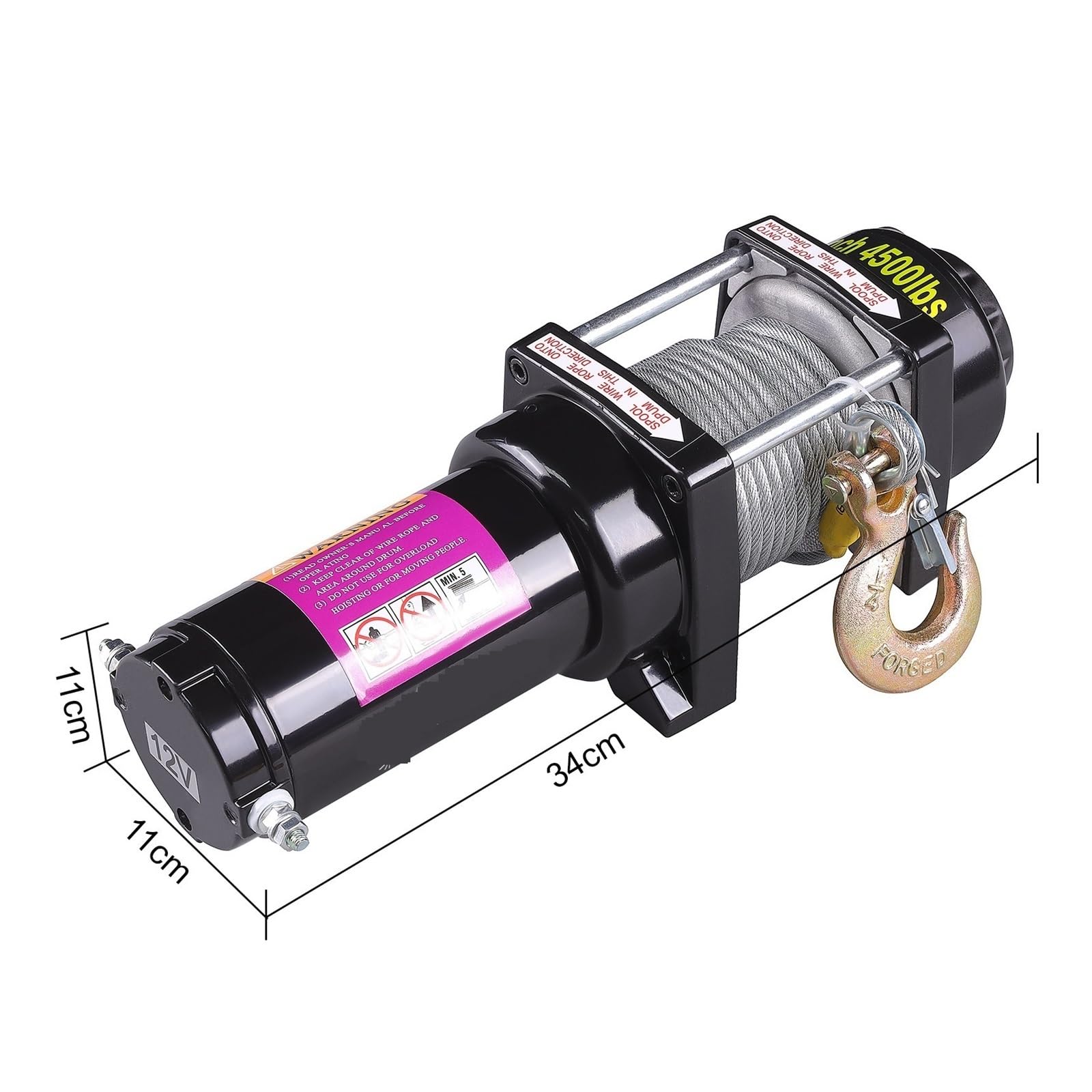 Wciągarka 12V 13500/4500/3500LBS Z Liną Syntetyczną I Bezprzewodowym Pilotem Do Awaryjnego Odzyskiwania ATV/ciężarówki/przyczepy 4X4 Wciągnik elektryczny łańcuchowy