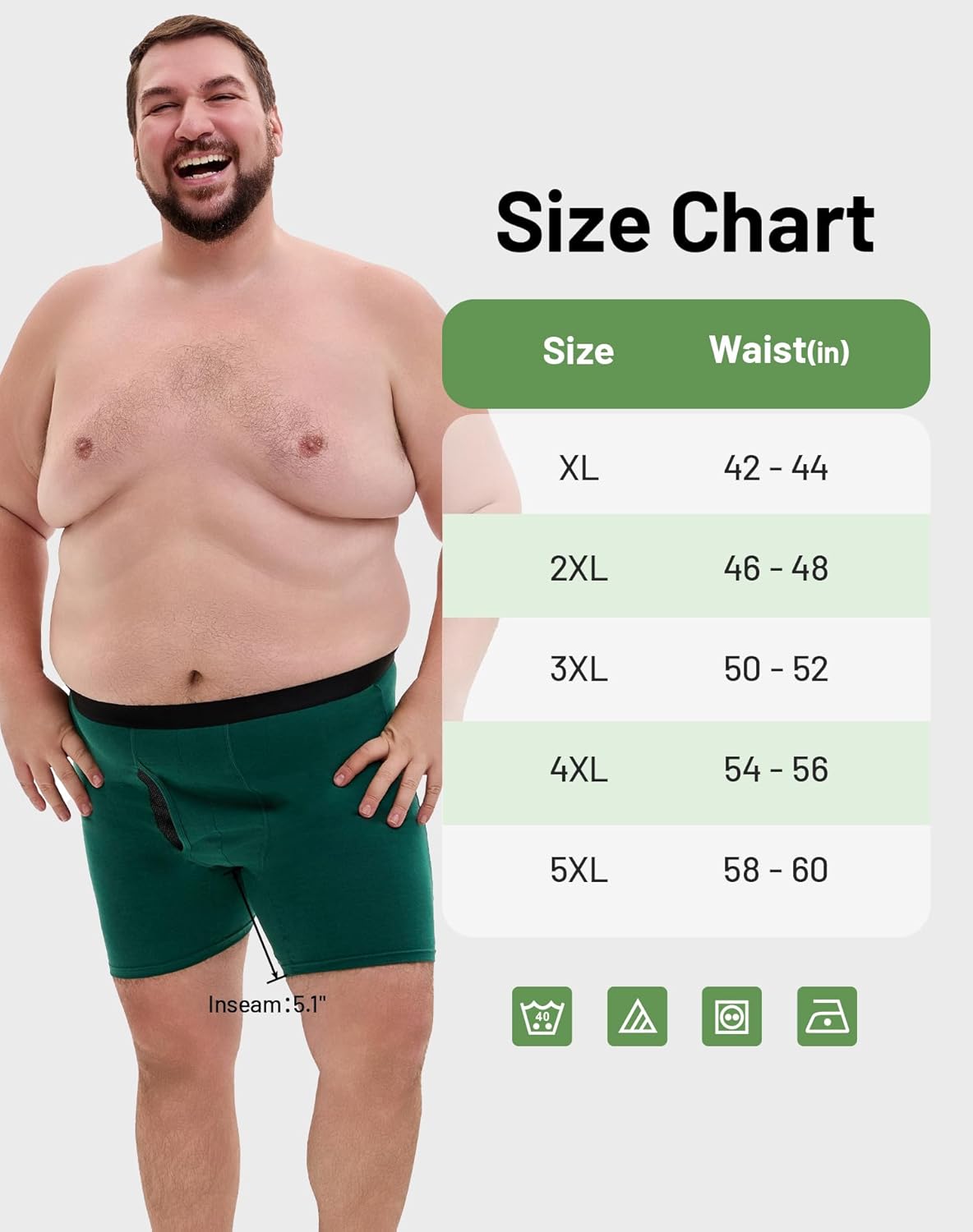 Men's Big and Tall XL-5XL Boxer Briefs Cotton Stretch Underwear Moisture Wicking Soft Briefs 4-Pack - Image 6