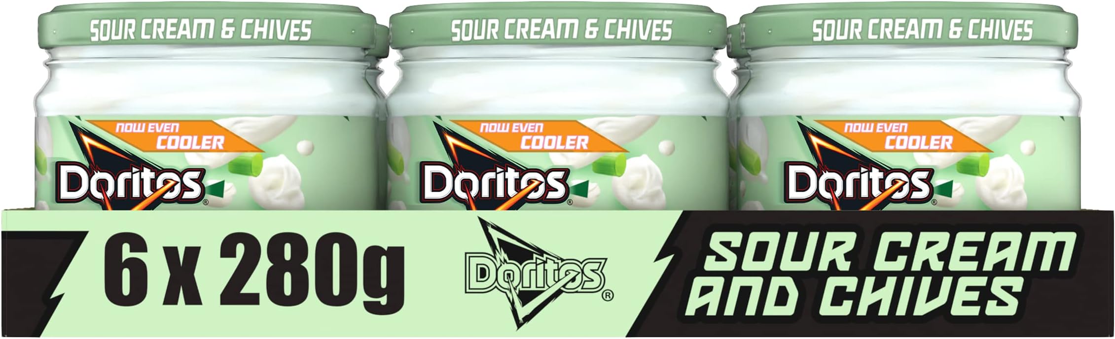 Doritos Sour Cream & Cool Chive Vegetarian Dip, Perfect for Sharing 280g (Case of 6)