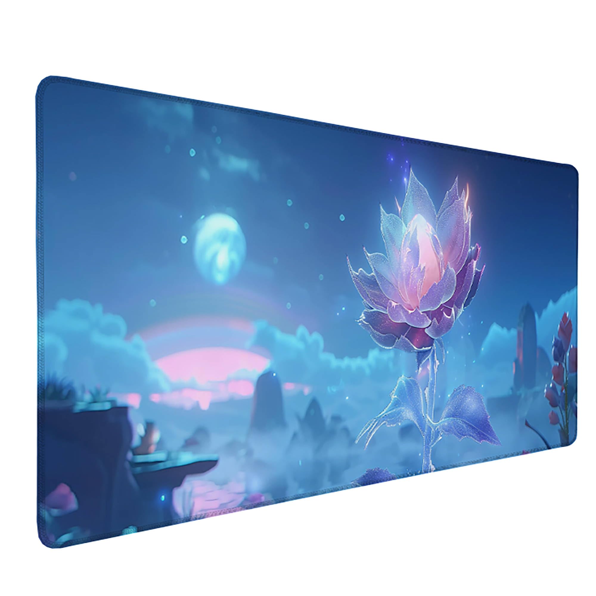 Niebieska podkładka pod mysz XXL, podkładka na biurko, 1200 x 600 cm, szyte krawędzie, podkładka pod mysz, gumowa podstawa, podkładka pod mysz dla graczy, stabilna przyczepność na gładkich