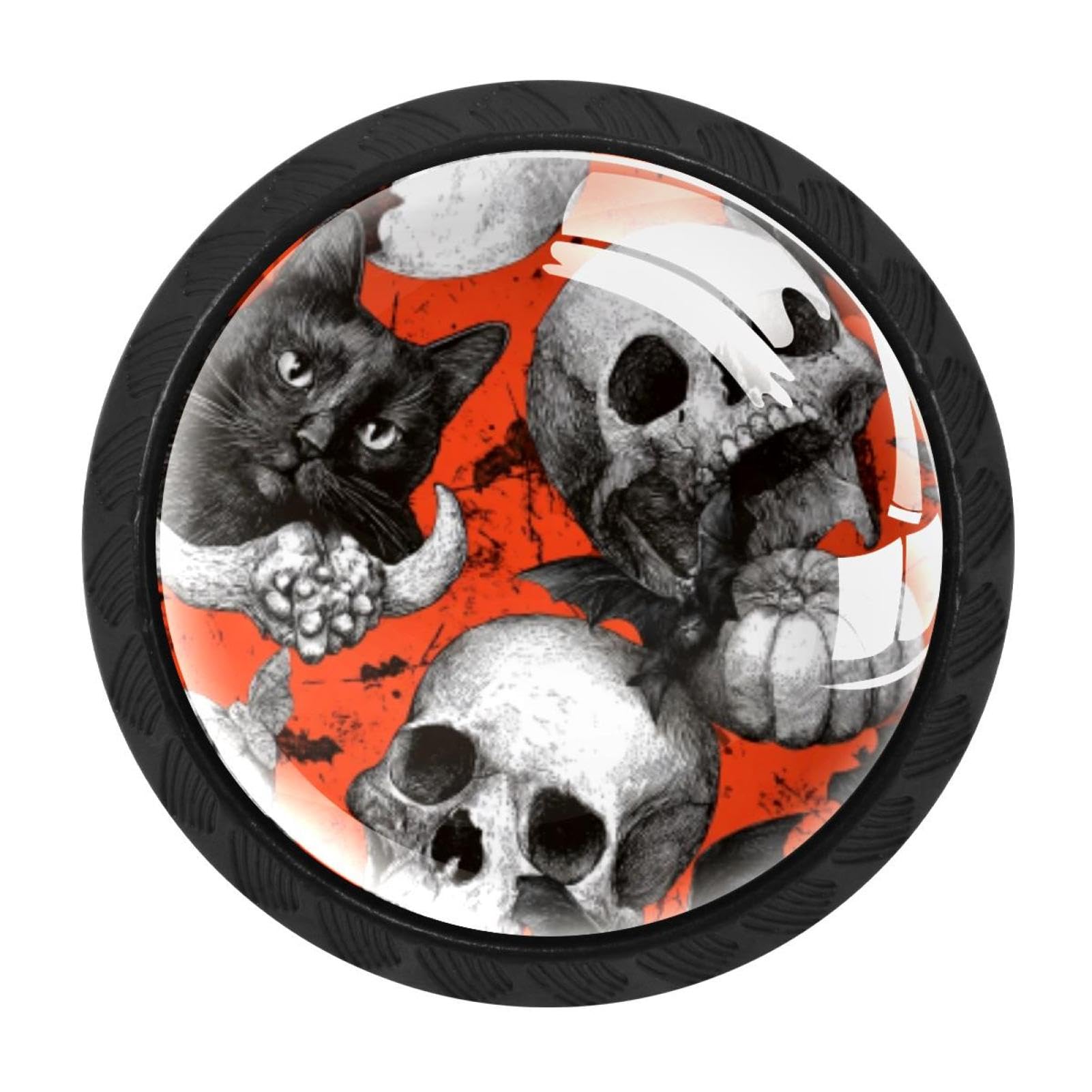 CHENZZZZ 4 Pieces Dresser Knobs Scary Halloween Drawer knobs Cabinet Knobs Pull Handles for Home Kitchen Office