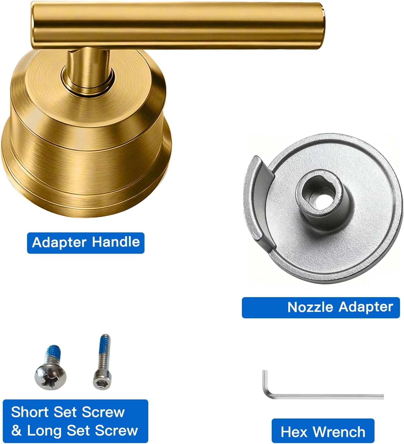 All Metal Replacement for Moen Tub/Shower Lever Handle, Compatible with Moen Posi Temp Shower Handle and for Cartridge,Single Handle Faucets for Adjust Water Volume and Temperature,Retro Gold