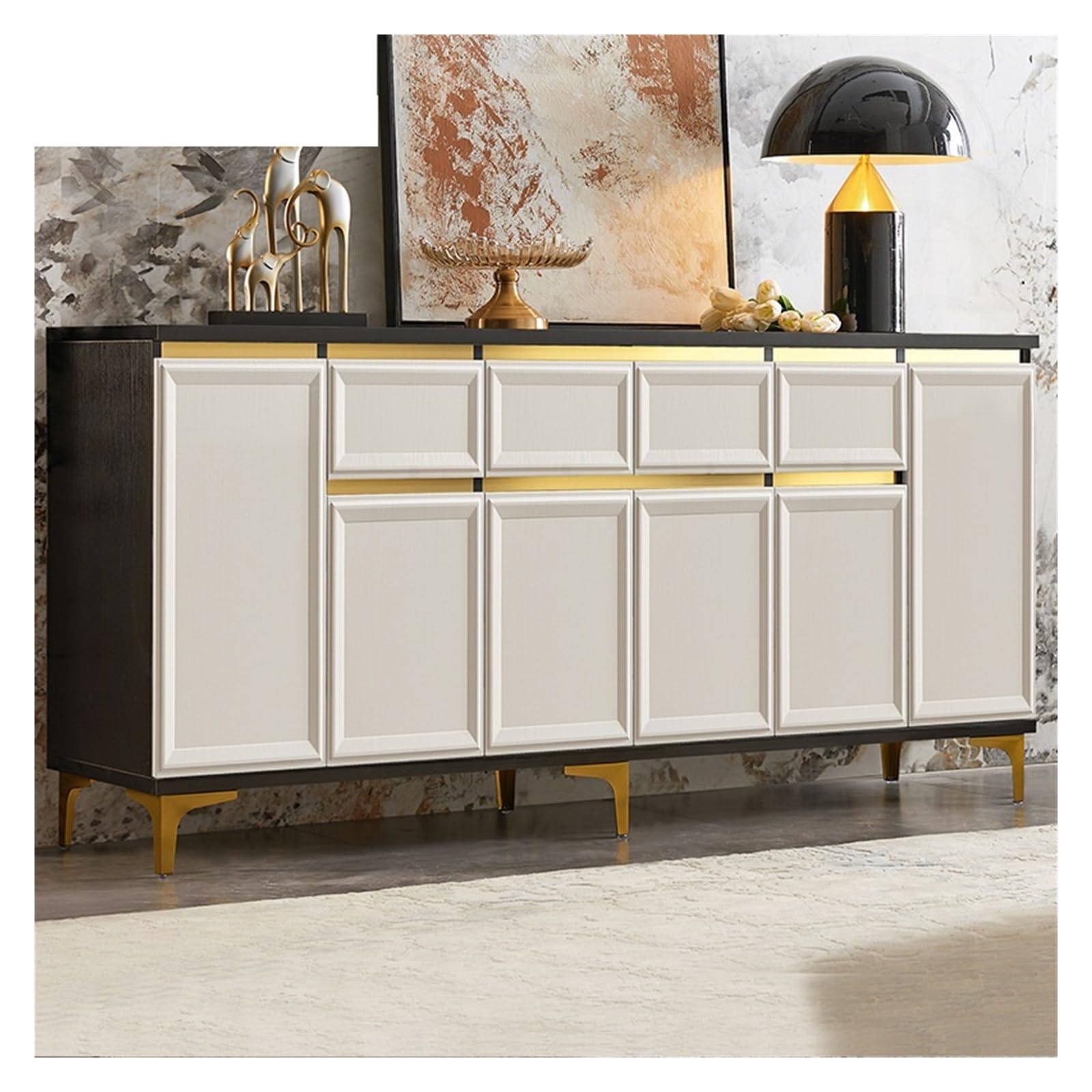 Buffetschrank, Sideboard, Küchenaufbewahrungsschrank, Weinschrank, Wohnzimmer-Seitenschrank, Teeschrank, Buffet-Sideboard (eine Farbe, 190 x 40 x 85 cm)