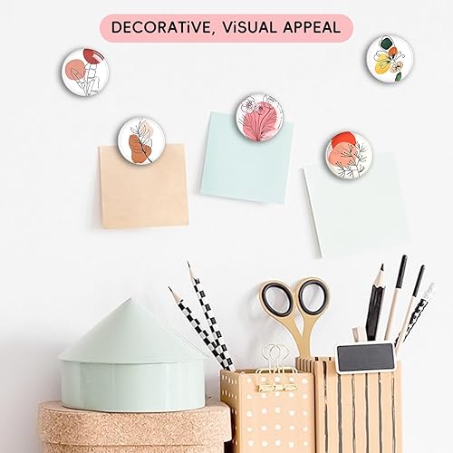 Miniatura 6 de DARUITE Imanes de vidrio para nevera, 12 unidades, imanes fuertes para adultos, imanes pequeños para nevera, lindos imanes para pizarra, oficina,