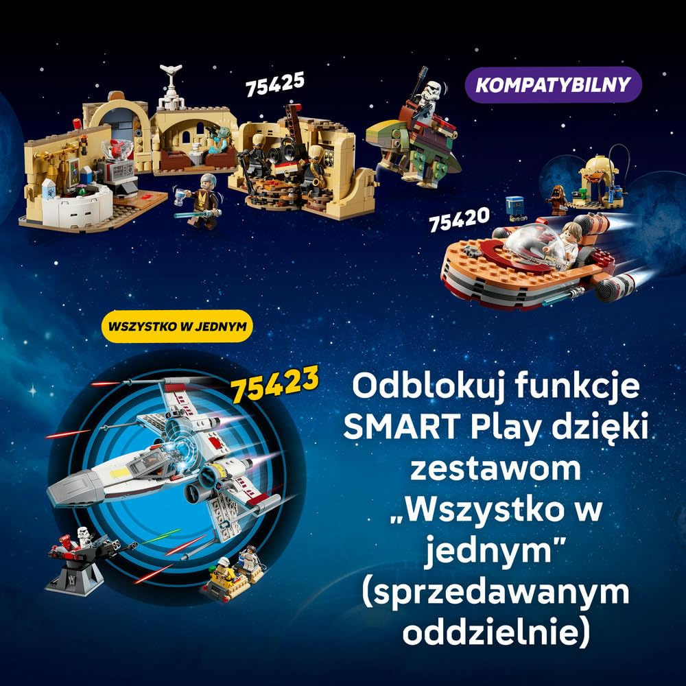 LEGO Star Wars SMART Play: Kantyna Mos Eisley 75425 | Interaktywna zabawka dla dzieci 8+, seria SMART Play, prezent Star Wars, klocki dla chłopca i dziewczynki, 666 elementów