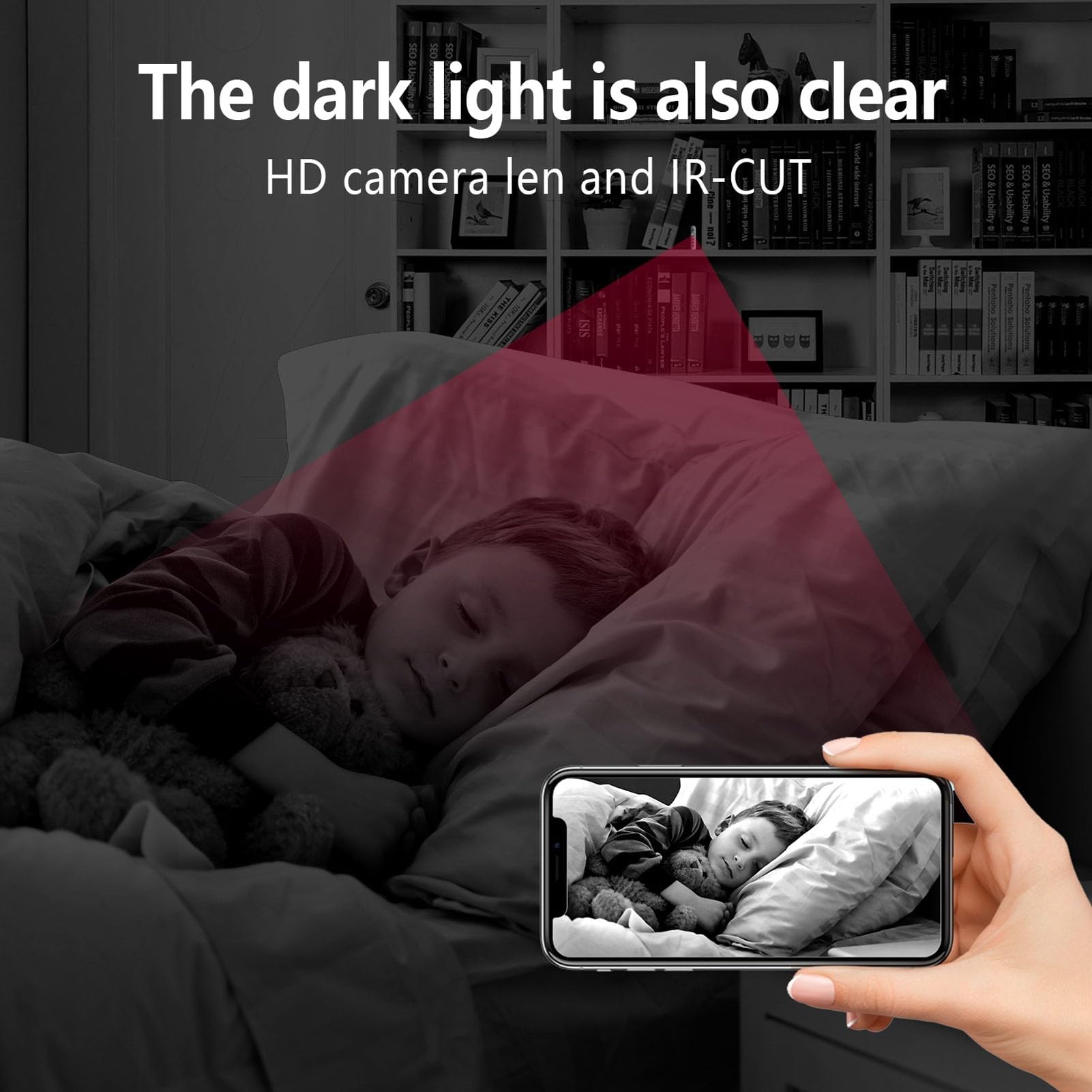 Septpenta la Plus Petite Caméra USB WiFi U22 HD1080P sans Fil À Distance, Caméra de Sécurité Portable, Caméra Nounou, Moniteur pour Bébé, Courbure À 360 Degrés, Surveillance en Temps Réel