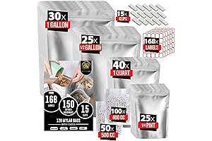 120 mylar storage bags with 150 oxygen absorbers