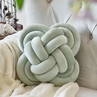 Xuyier Knot Pillow Ball, Decorative Throw Pillows with Velvet Fabric for...