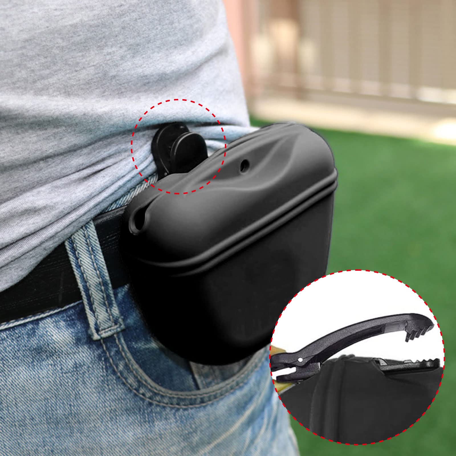 TSHAOUN 2Pcs Bolsa de Comida para Perros de Silicona Bolsa de Entrenamiento,Bolsa para golosinas para Perros para la Cintura para Entrenamiento de Perros,con Clip para la Cintura (2 PCS)