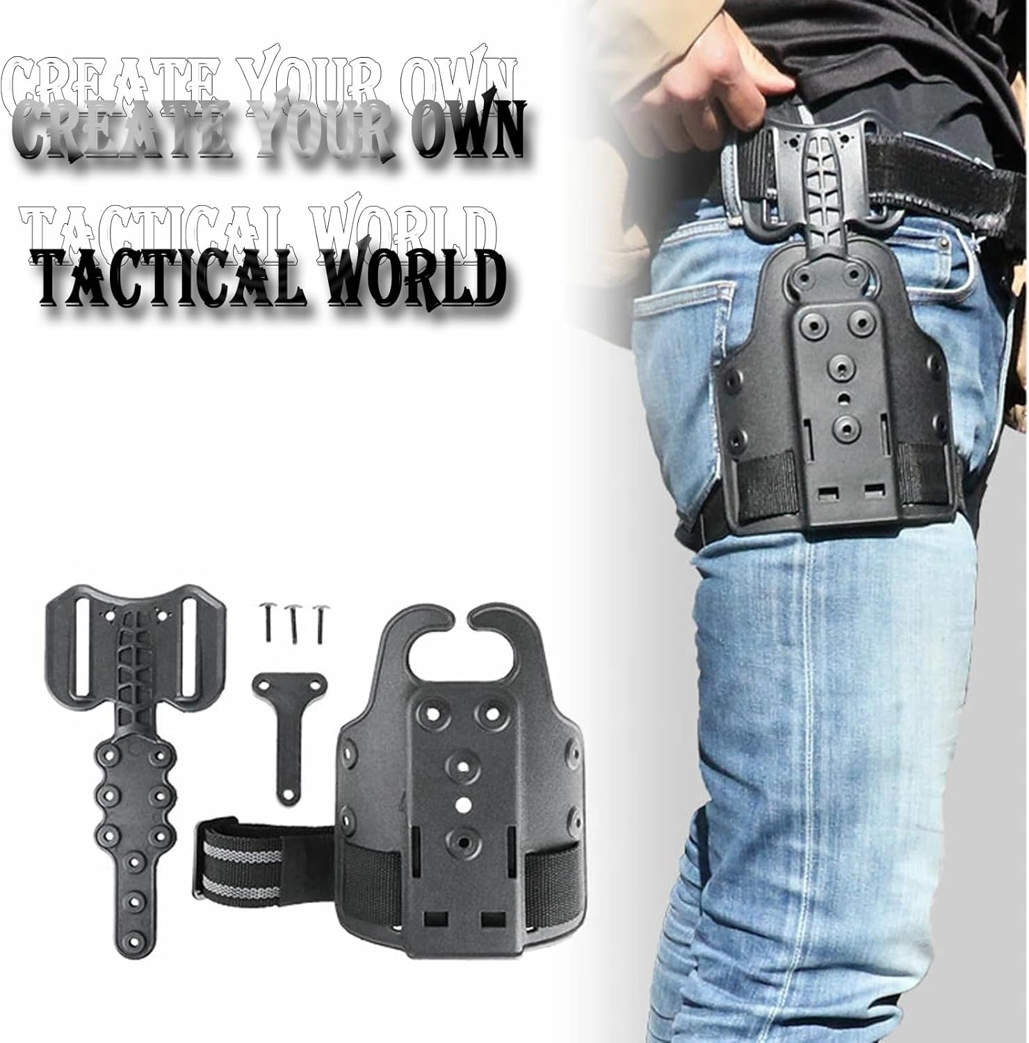 Molle Drop Leg Platform Panel Adjustable Guns Holsters Adapter Hunting Combat Drop Leg Thigh Platform
