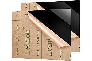 8 x 12 Inch Black Acrylic Sheets, 1/8 Inch Thick