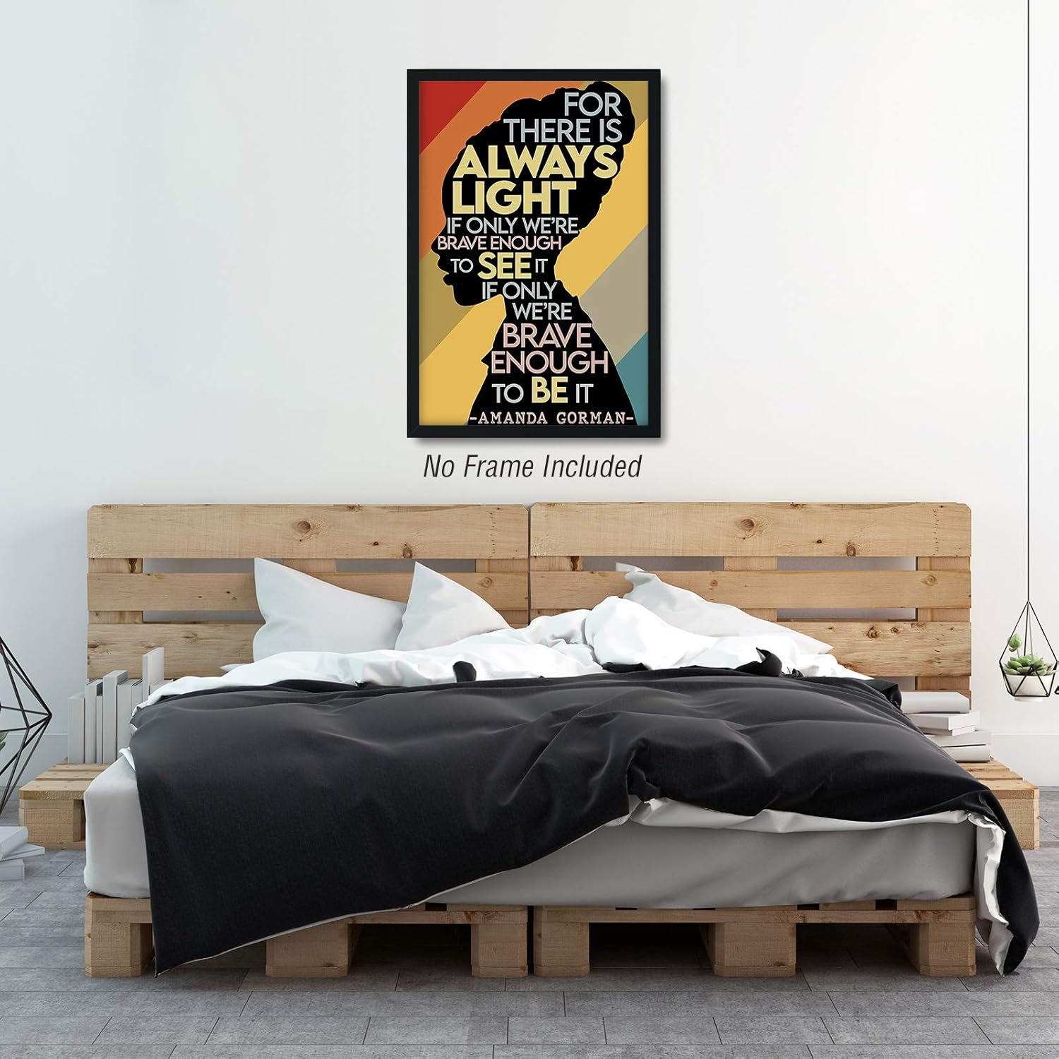 Amanda Gorman Poster Canvas Prints, Poem Amanda Gorman Wall Art The Hill We Climb Poem Poster Inaugural Quote Painting There Is Always Light Art Black History Month Wall Art Decor 16x24 Inch Unframed