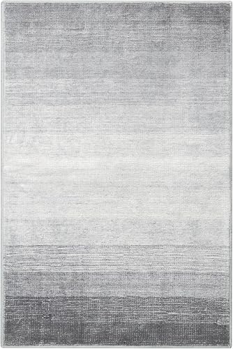 Miniatura 8 de Wonnitar Alfombra moderna color gris degradado de 4 x 6 pies para dormitorio, alfombra lavable para sala de estar, antideslizante, resistente a las
