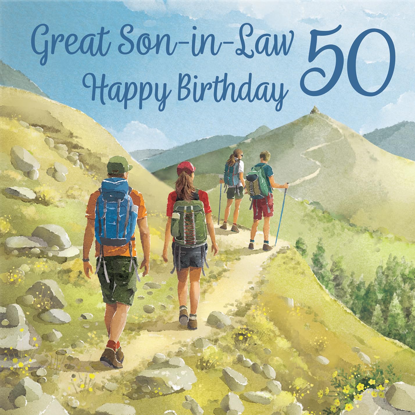 Daughter in Law 50th Birthday Card - Happy Birthday - 50 - Daughter in Law - Meadow Collection - UK