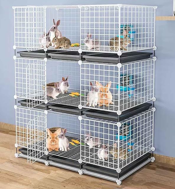 beaka Jaula Espaciosa para Conejo Interior, Recinto Multifunción Mascotas Pequeñas