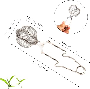 Snap Ball Tea Strainer, Exptolii 2 Pack Stainless Steel Tea Infuser Filter with Handle for Loose Leaf Tea, Spices, Seasonings