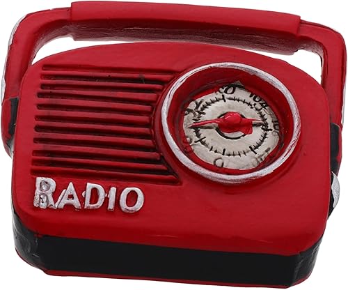 Decoraciones de música Radio Decoración del hogar Decoración vintage Decoración miniatura Decoración de mesa Resina Rojo