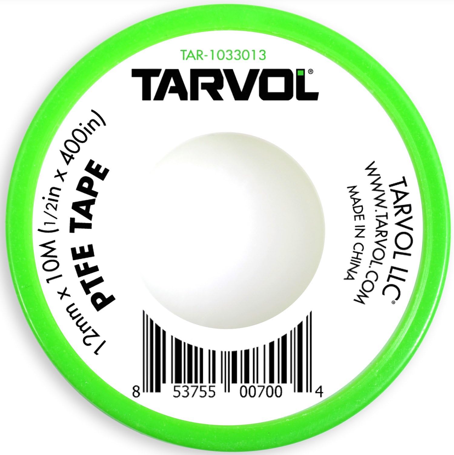 Industrial Strength PTFE Plumbers Tape (1/2" x 400" / 12mm x 10m) Teflon Thread Seal Tape - Resealable Case - Perfect Tape for Sealing Pipes & Threads, Plumbers, Contractors, and More!